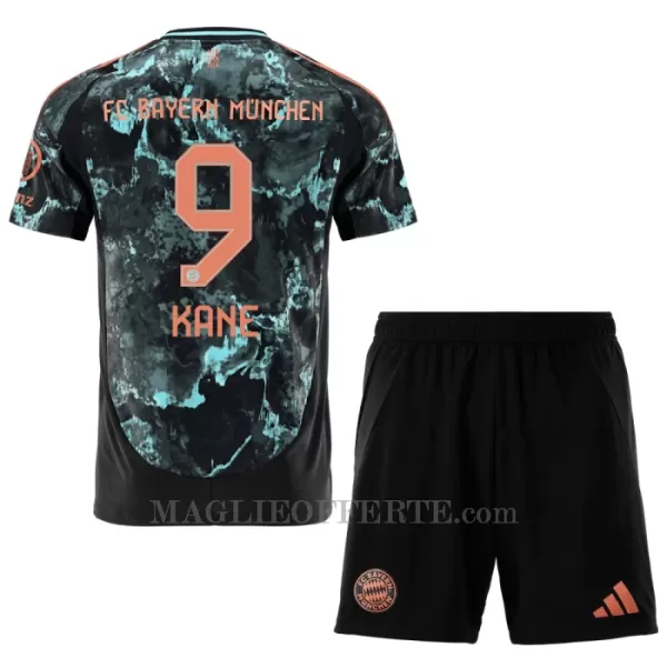 Maglia FC Bayern Monaco Harry Kane 9 Bambino Gara Away 2024/25