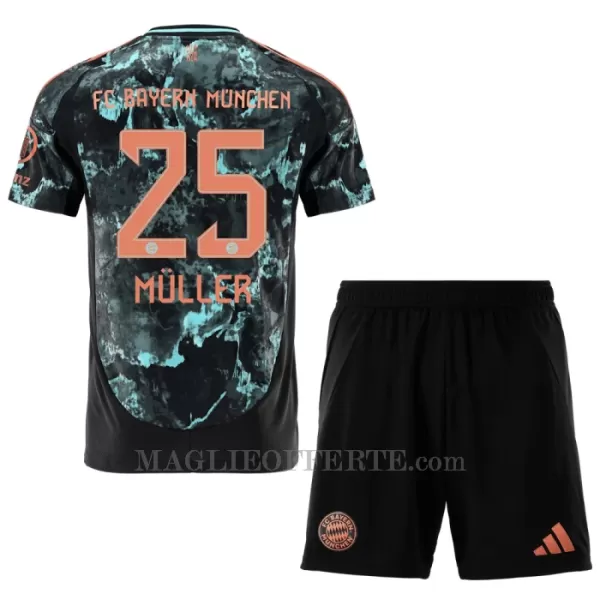 Maglia FC Bayern Monaco Thomas Müller 25 Bambino Gara Away 2024/25