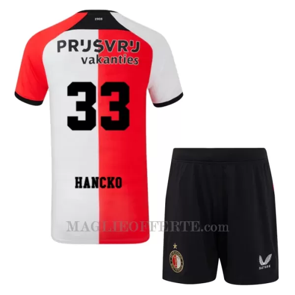 Maglia Feyenoord Rotterdam Hancko 33 Bambino Gara Home 2024/25