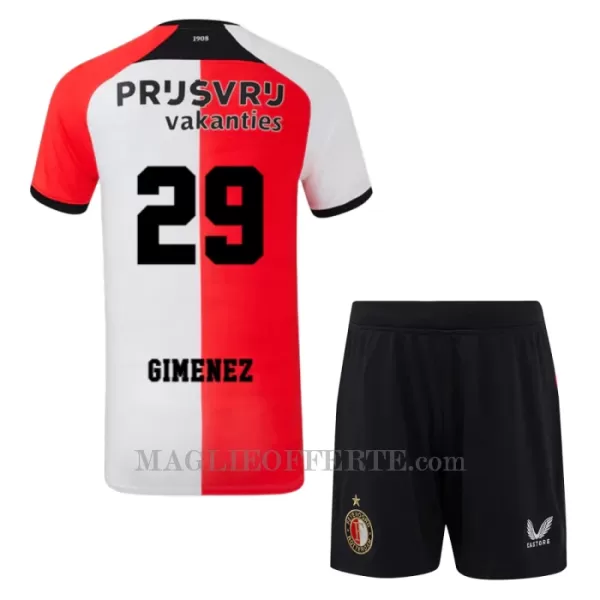 Maglia Feyenoord Rotterdam Santiago Gimenez 29 Bambino Gara Home 2024/25