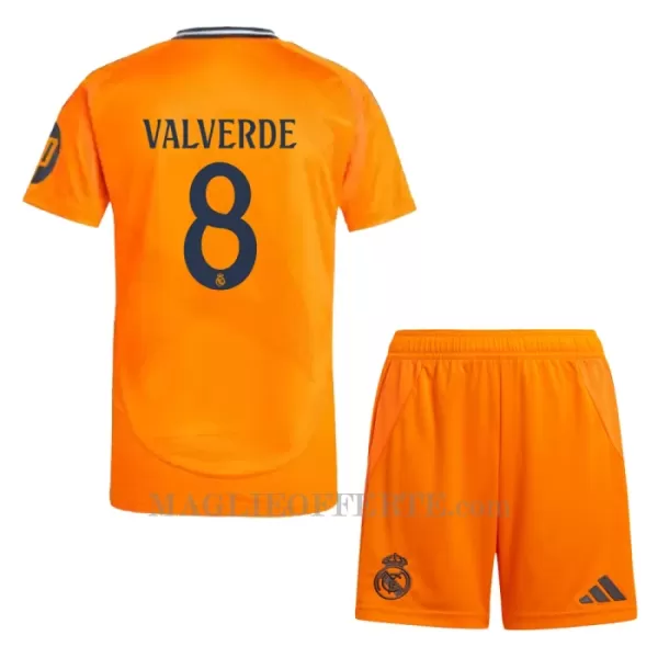 Maglia Real Madrid Federico Valverde 8 Bambino Gara Away 2024/25