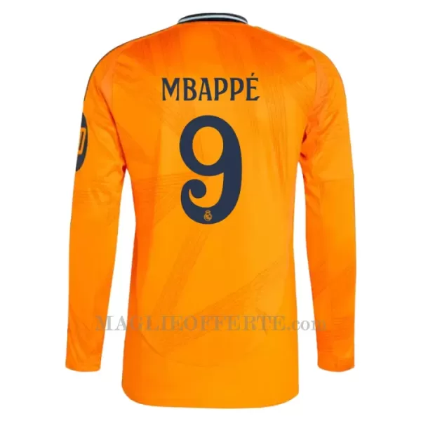 Maglia Real Madrid Kylian Mbappé 9 Gara Away 2024/25 Maniche Lunghe