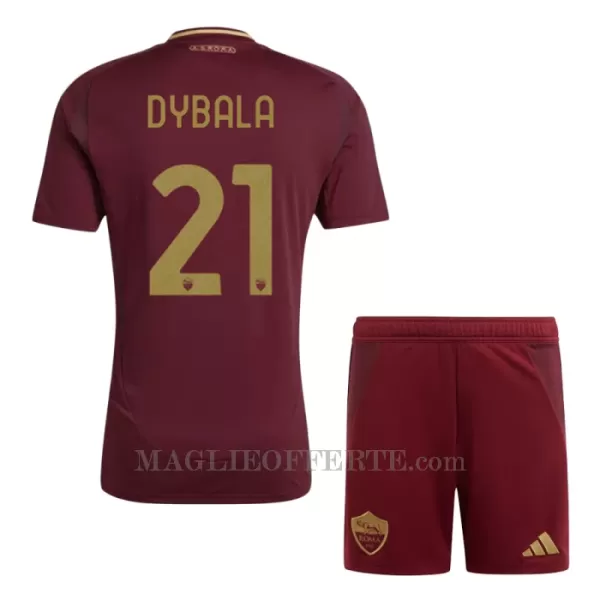 Maglia AS Roma Paulo Dybala 21 Bambino Gara Home 2024/25