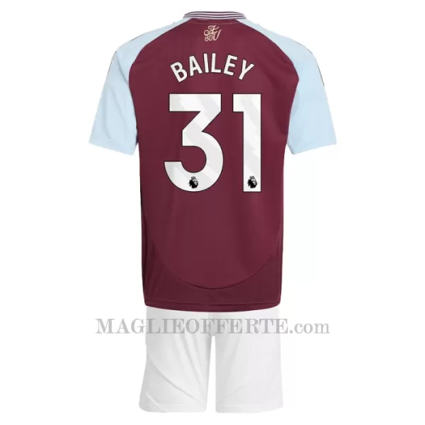 Maglia Aston Villa Bailey 31 Bambino Gara Home 2024/25