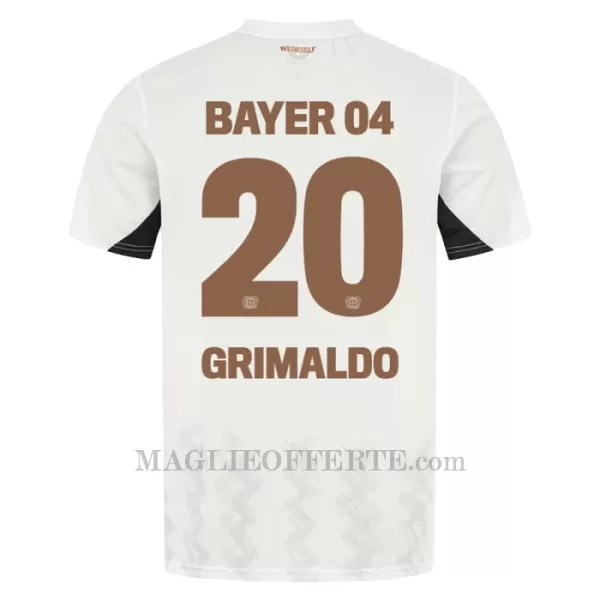 Maglia Bayer 04 Leverkusen Alejandro Grimaldo 20 Bambino Gara Away 2024/25