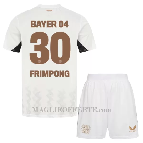 Maglia Bayer 04 Leverkusen Jeremie Frimpong 30 Bambino Gara Away 2024/25