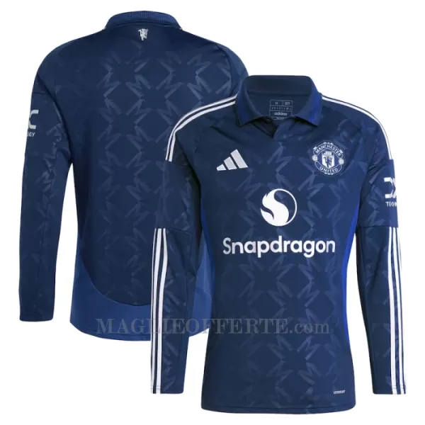 Maglia Manchester United Gara Away 2024/25 Maniche Lunghe