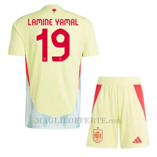 Maglia Spagna Lamine Yamal 19 Bambino Gara Away Euro 2024