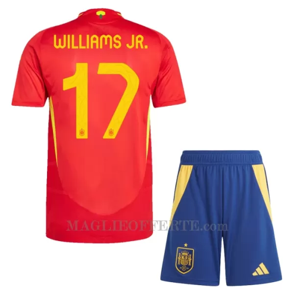 Maglia Spagna Williams JR 17 Bambino Gara Home Euro 2024