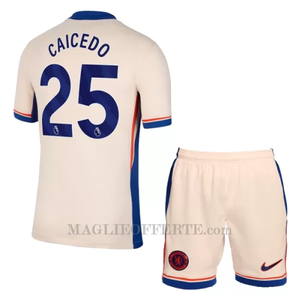 Maglia Chelsea Moisés Caicedo 25 Bambino Gara Away 2024/25