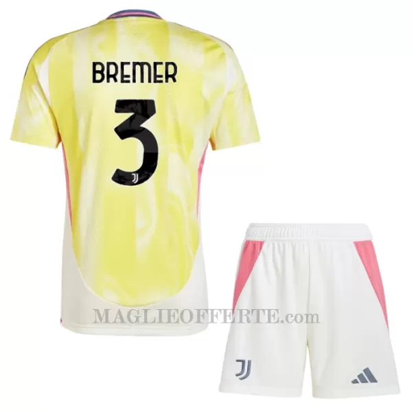 Maglia Juventus Bremer 3 Bambino Gara Away 2024/25