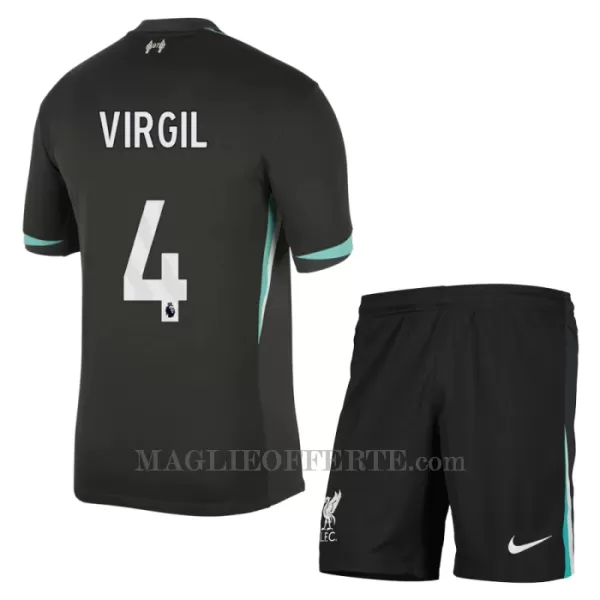 Maglia Liverpool Virgil van Dijk 4 Bambino Gara Away 2024/25