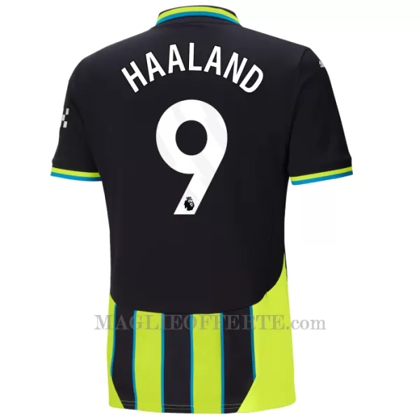 Maglia Manchester City Erling Haaland 9 Bambino Gara Away 2024/25