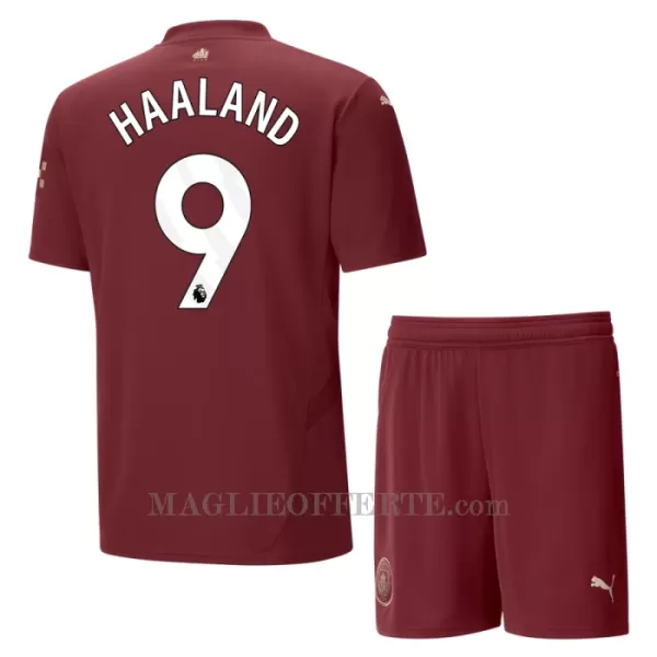 Maglia Manchester City Erling Haaland 9 Bambino Gara Third 2024/25