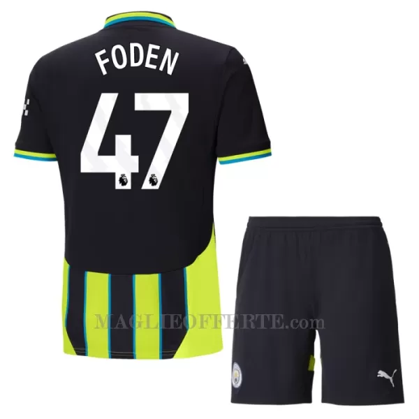 Maglia Manchester City Phil Foden 47 Bambino Gara Away 2024/25