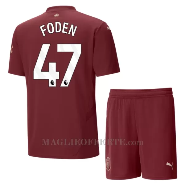 Maglia Manchester City Phil Foden 47 Bambino Gara Third 2024/25