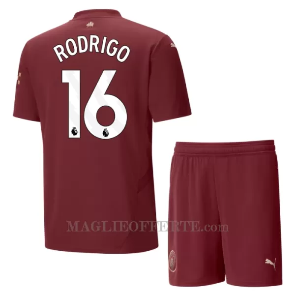 Maglia Manchester City Rodrigo Hernández 16 Bambino Gara Third 2024/25