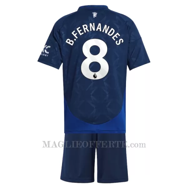 Maglia Manchester United Bruno Fernandes 8 Bambino Gara Away 2024/25