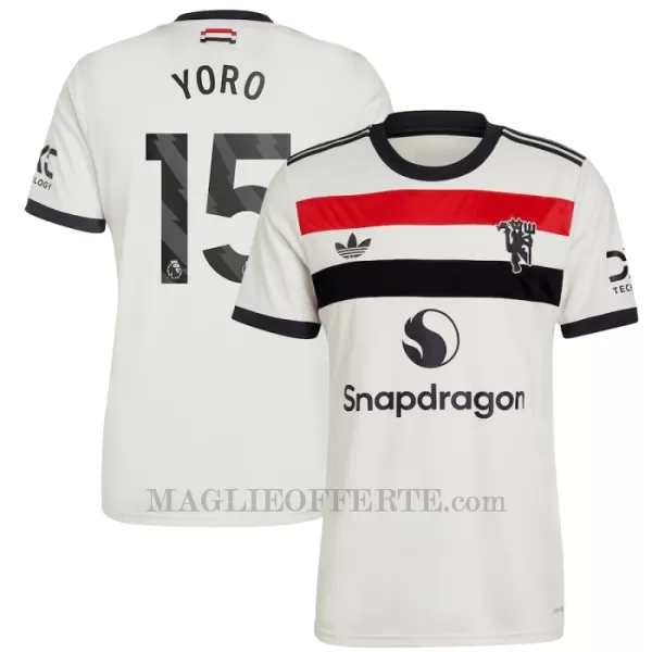 Maglia Manchester United Leny Yoro 15 Gara Third 2024/25