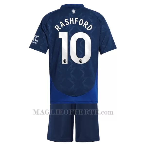 Maglia Manchester United Marcus Rashford 10 Bambino Gara Away 2024/25