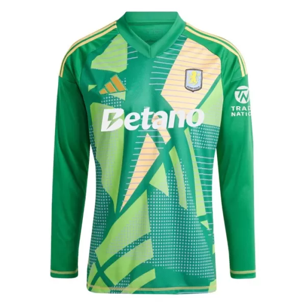 Maglia Portiere Aston Villa Bambino 2024/25 Maniche Lunghe Verde