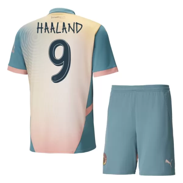 Maglia Manchester City Erling Haaland 9 Bambino Gara Fourth 2024/25