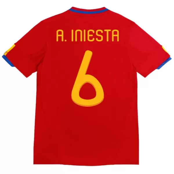 Maglia Spagna A. Iniesta 6 2010 Gara Home Retro